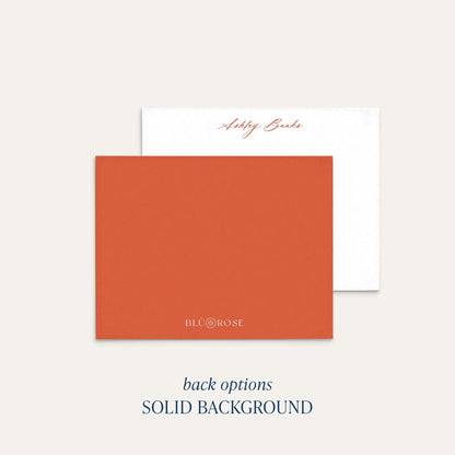 Ashley personalized notecards with solid color back option