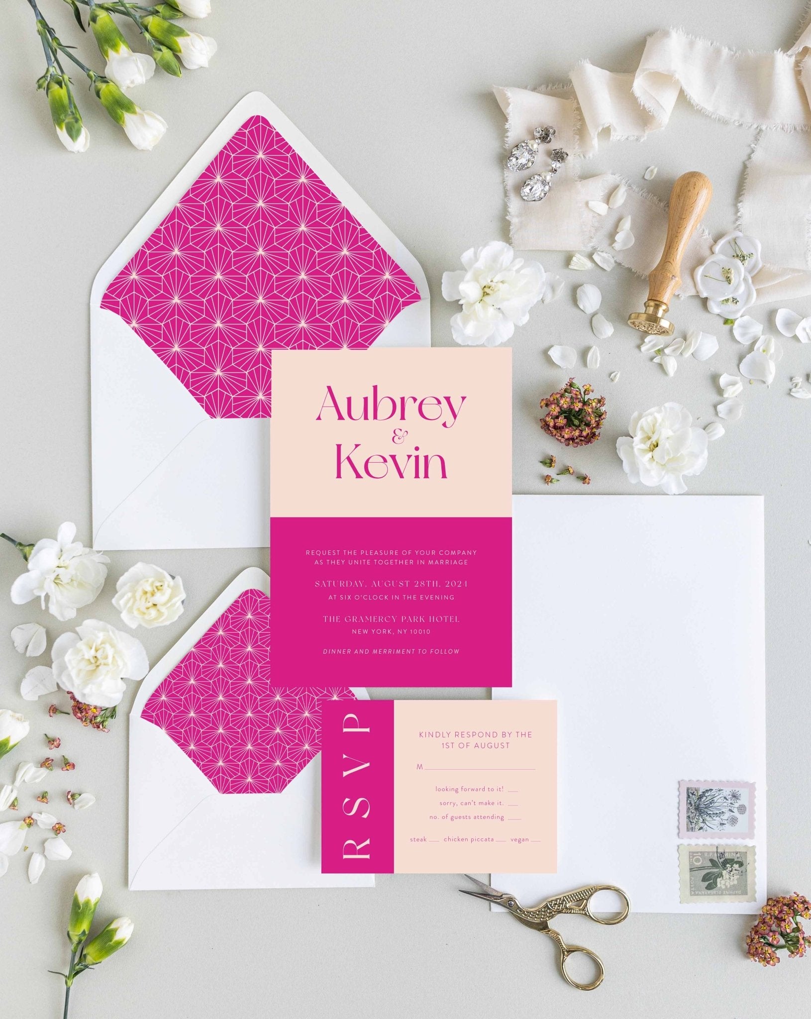 Aubrey Wedding Invitation Suite - Blú Rose