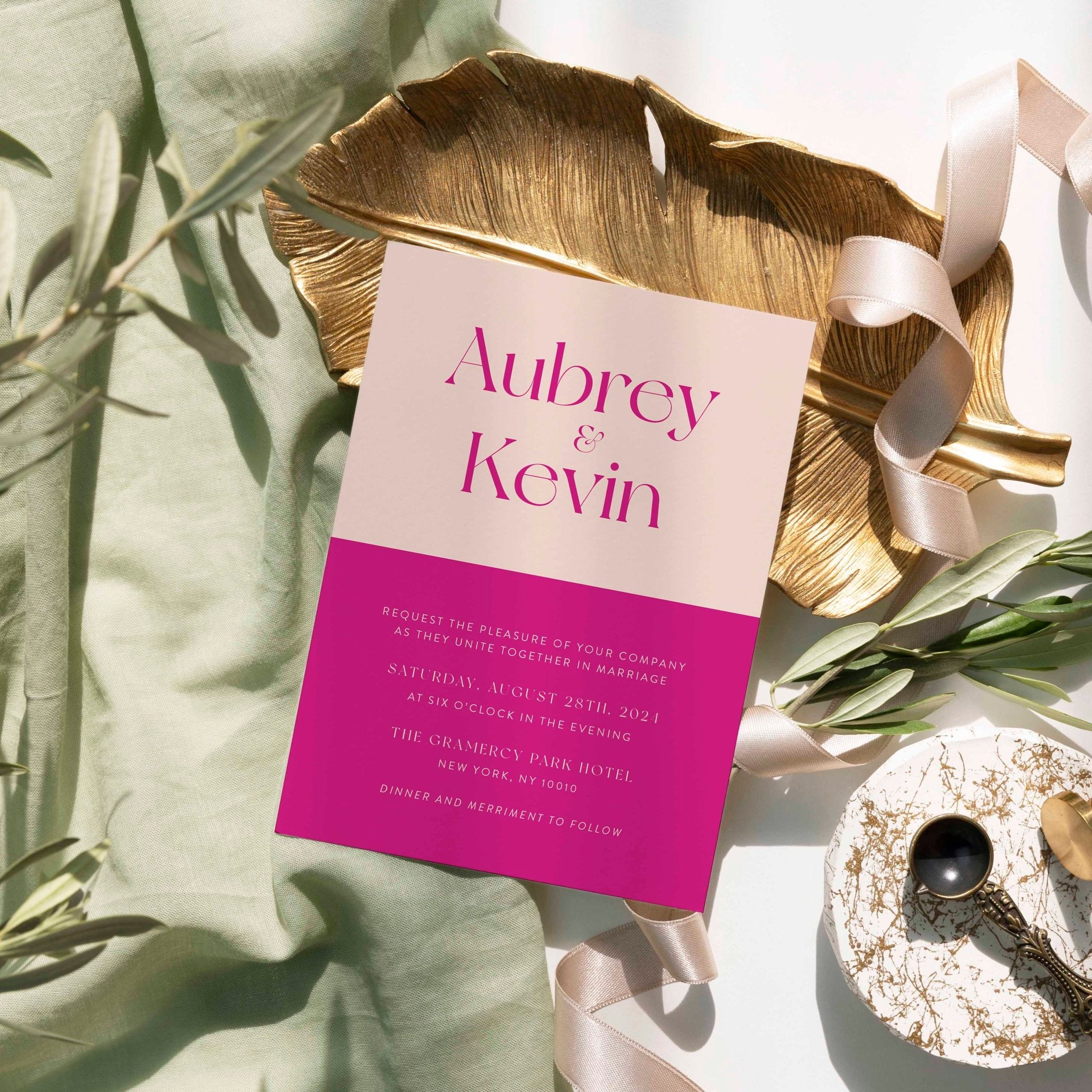 Aubrey Wedding Invitation Suite - Blú Rose