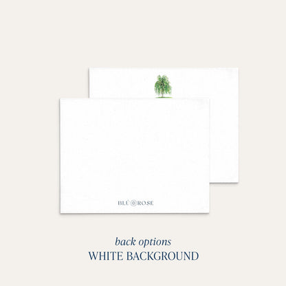 Birch personalized notecards white background back option