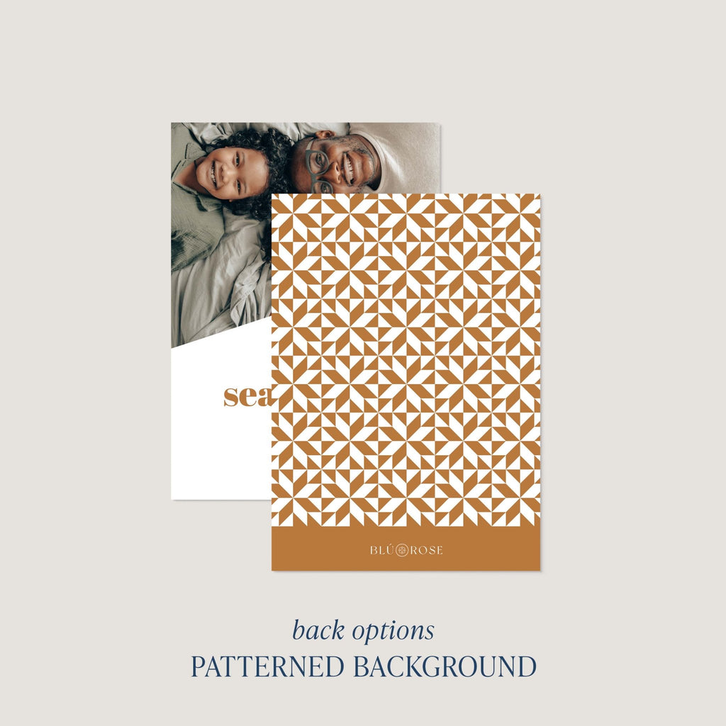 Bold Letters card back option: golden ochre with a woven lattice print