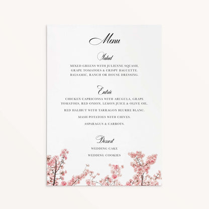 Cherry Blossom Menus - Blú Rose