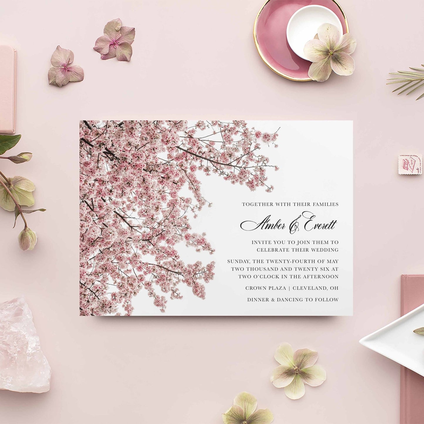 Cherry Blossom Wedding Invitations - Blú Rose