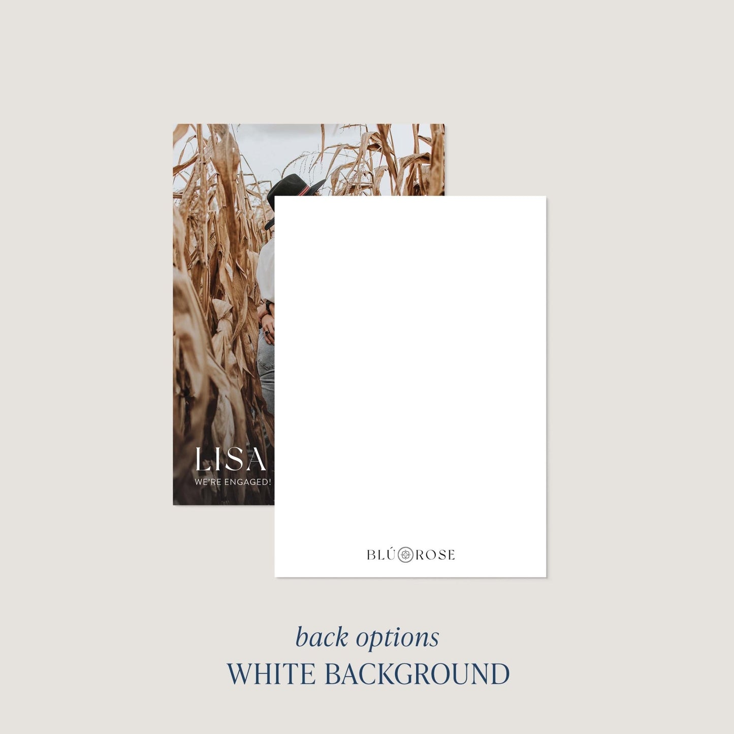Cornfield Engagement Announcement Cards - Blú Rose