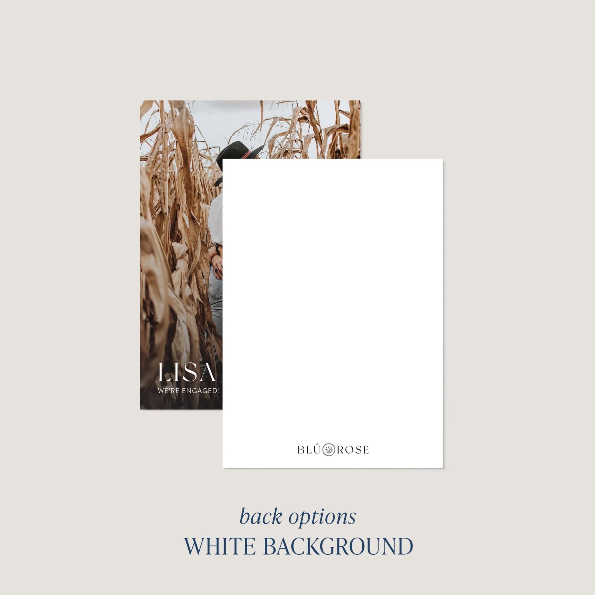 Cornfield Engagement Announcement Cards - Blú Rose