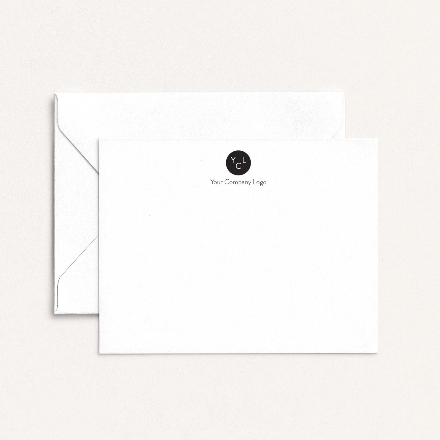 custom logo notecards with envelope minimal business stationery