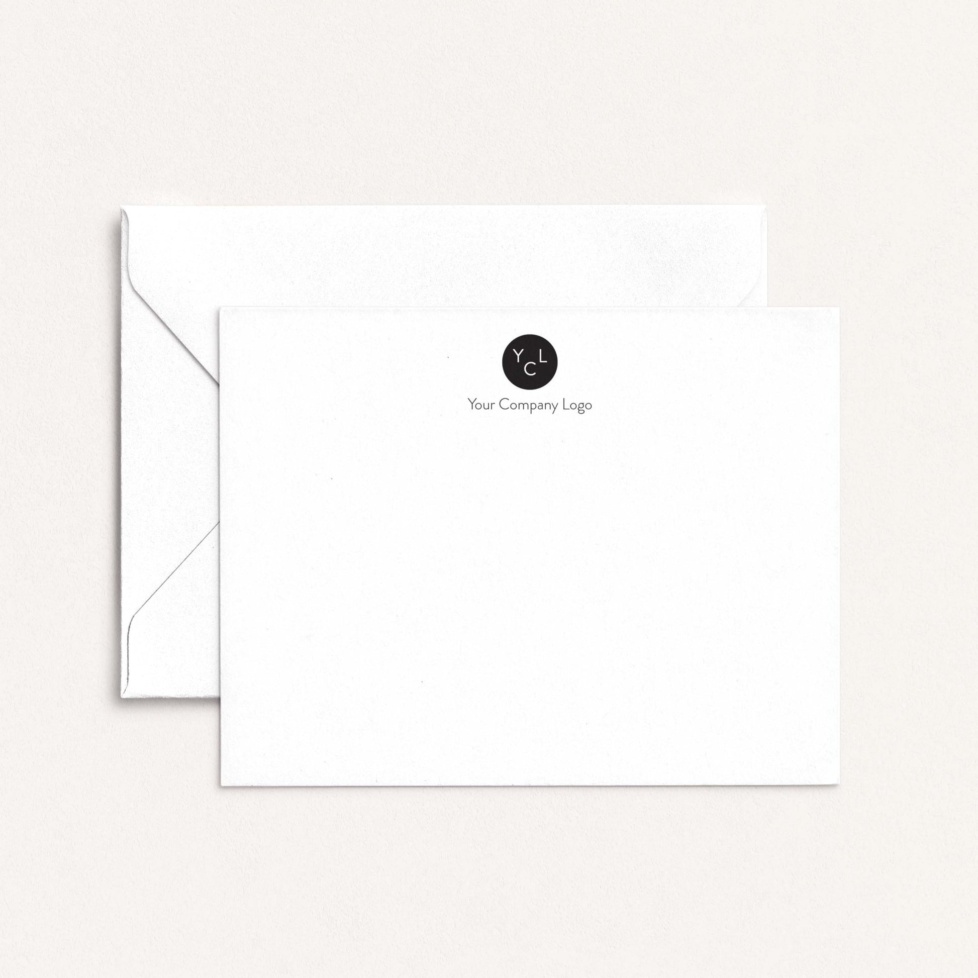 custom logo notecards with envelope minimal business stationery