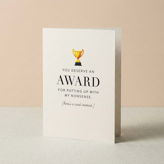 Deserve an Award Greeting Card - Blú Rose