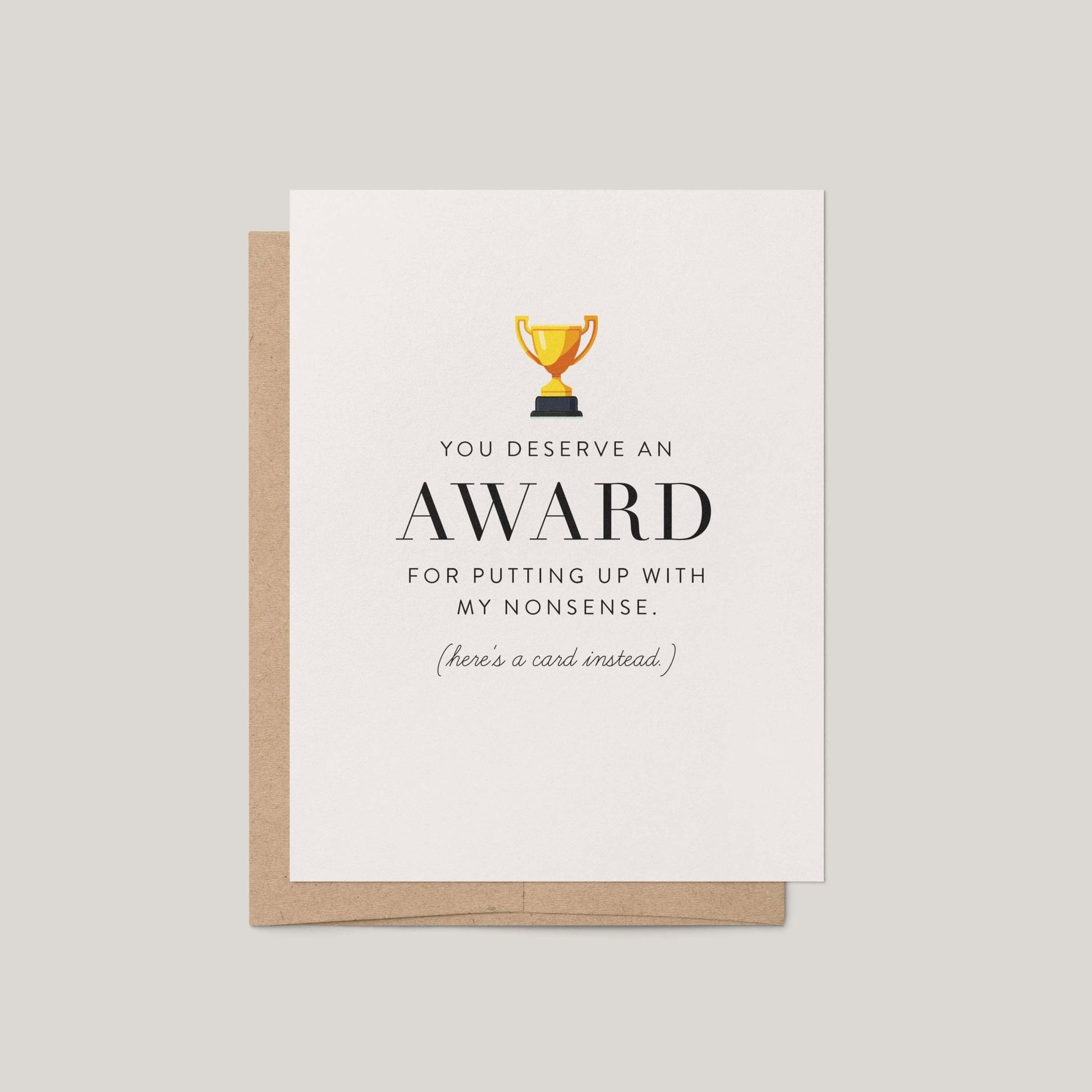 Deserve an Award Greeting Card - Blú Rose