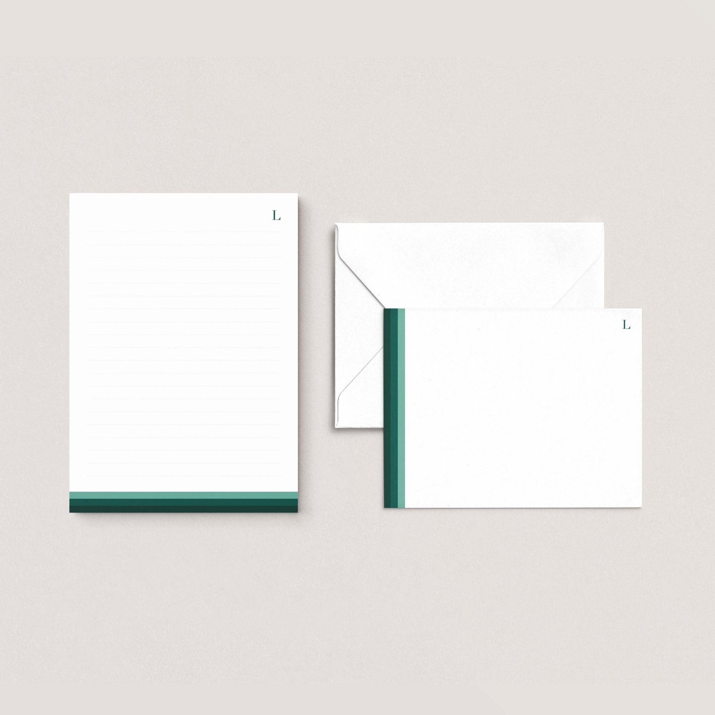 Elegant Green Stationery Set - Blú Rose