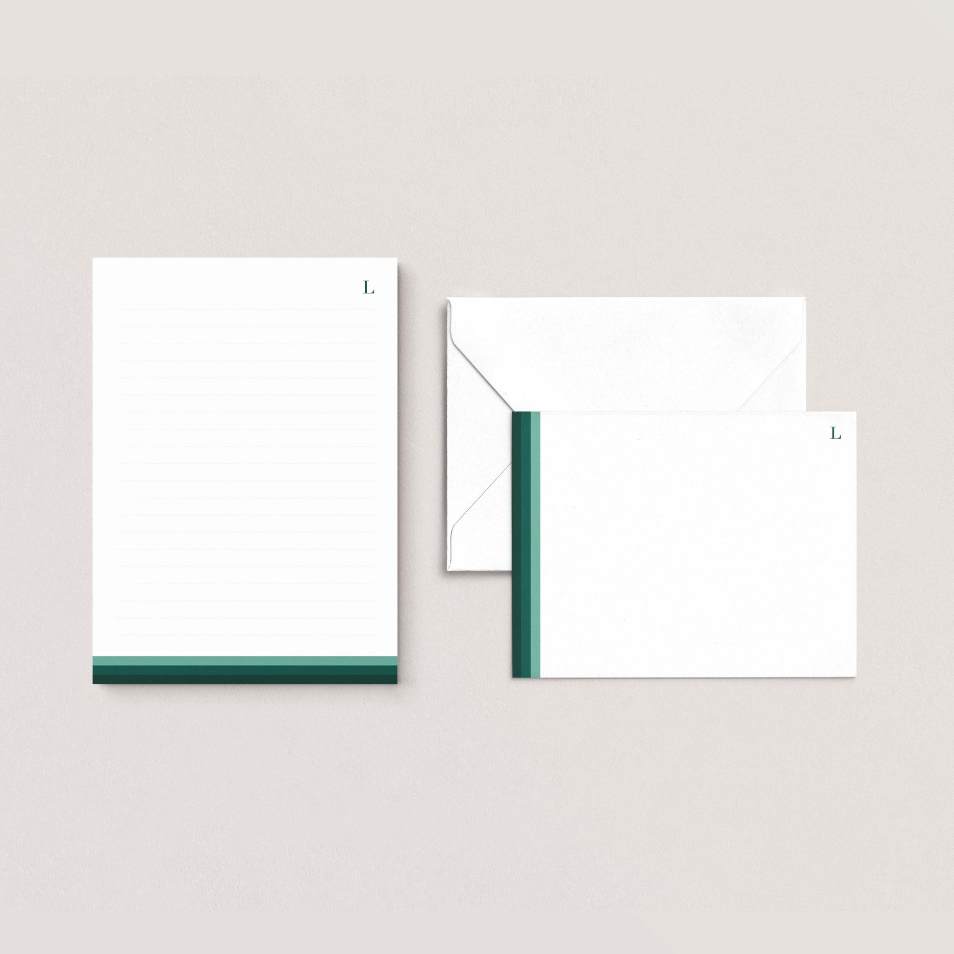 Elegant Green Stationery Set - Blú Rose