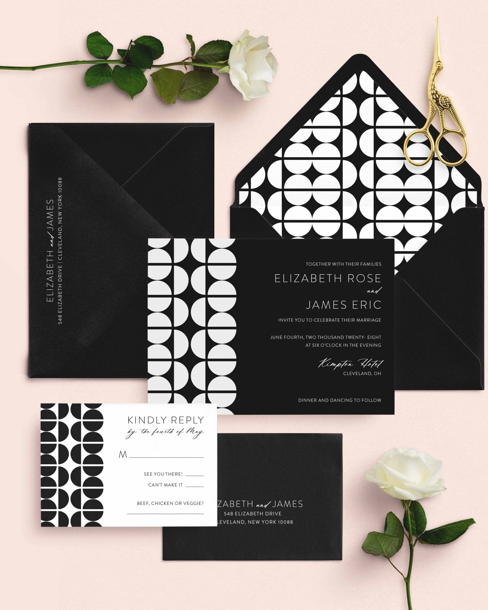 Elizabeth Wedding Invitation Suite - Blú Rose