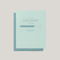Future Dad Bod Loading funny new dad greeting card by Blú Rose, sage card with loading bar design, shown with matching sage envelope
