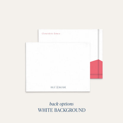 Genevieve personalized notecards white background back option