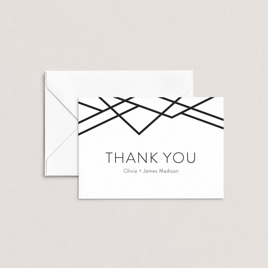 Geometric Art Deco Personalized Thank You Cards - Blú Rose