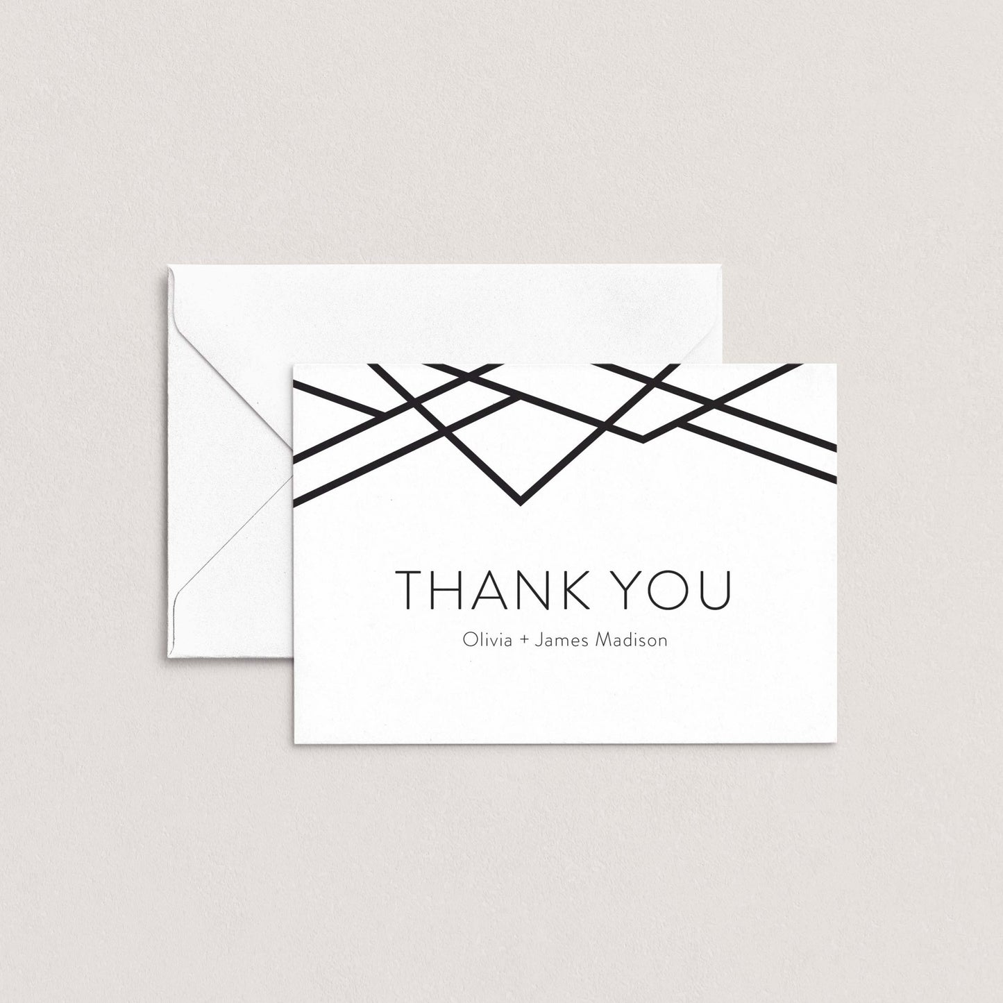 Geometric Art Deco Personalized Thank You Cards - Blú Rose
