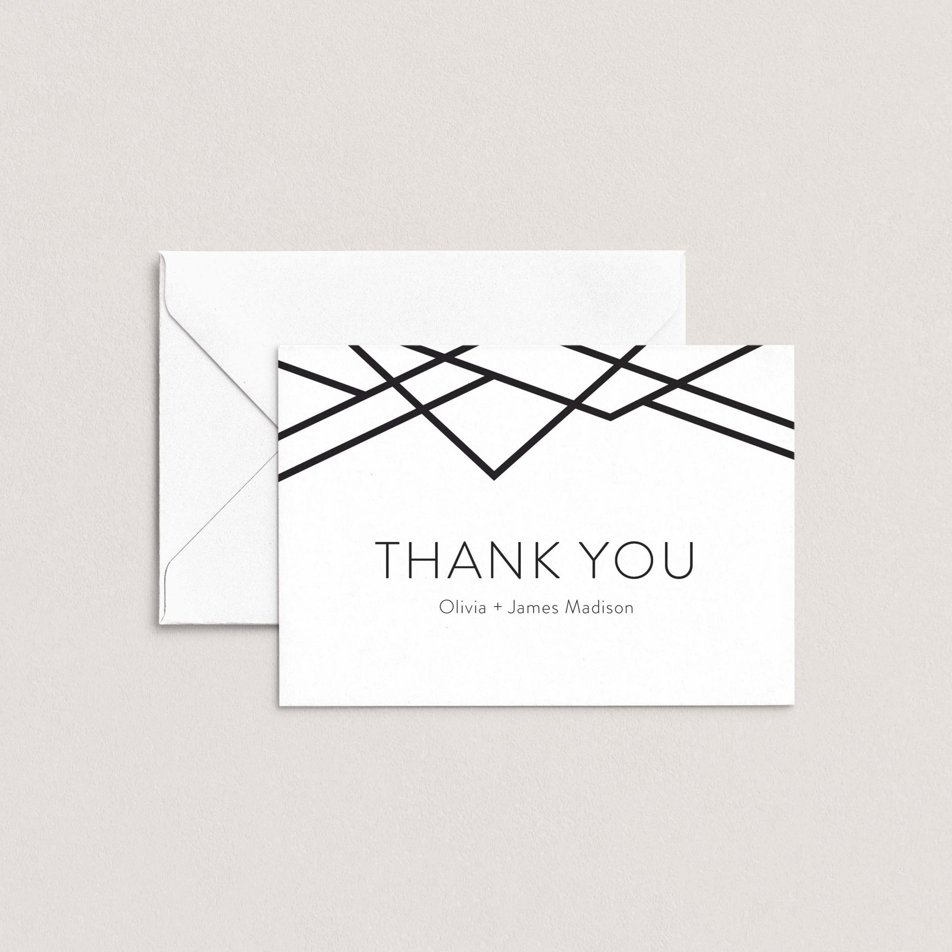 Geometric Art Deco Personalized Thank You Cards - Blú Rose