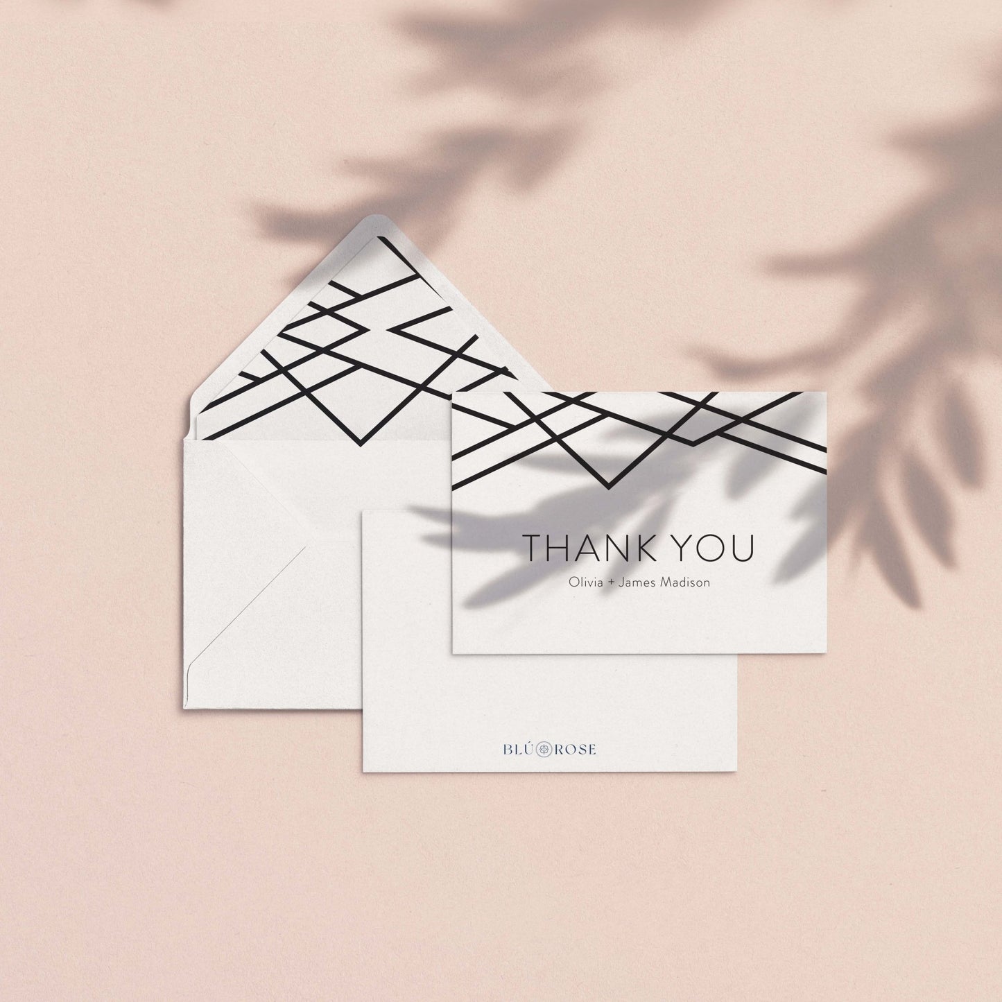Geometric Art Deco Personalized Thank You Cards - Blú Rose