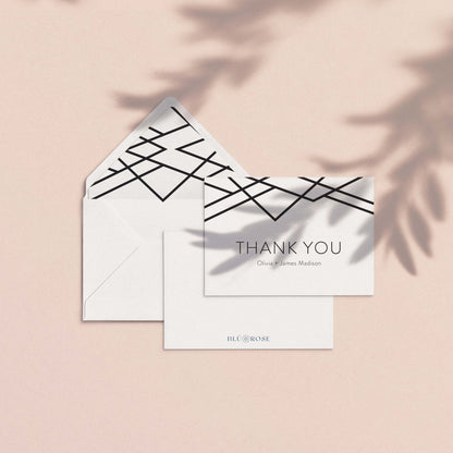 Geometric Art Deco Personalized Thank You Cards - Blú Rose