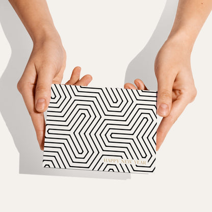Geometric New Year Greeting Card - Blú Rose