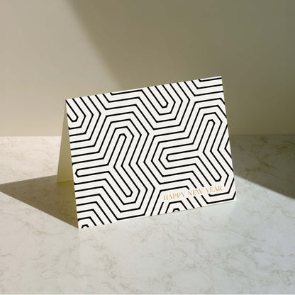 Geometric New Year Greeting Card - Blú Rose