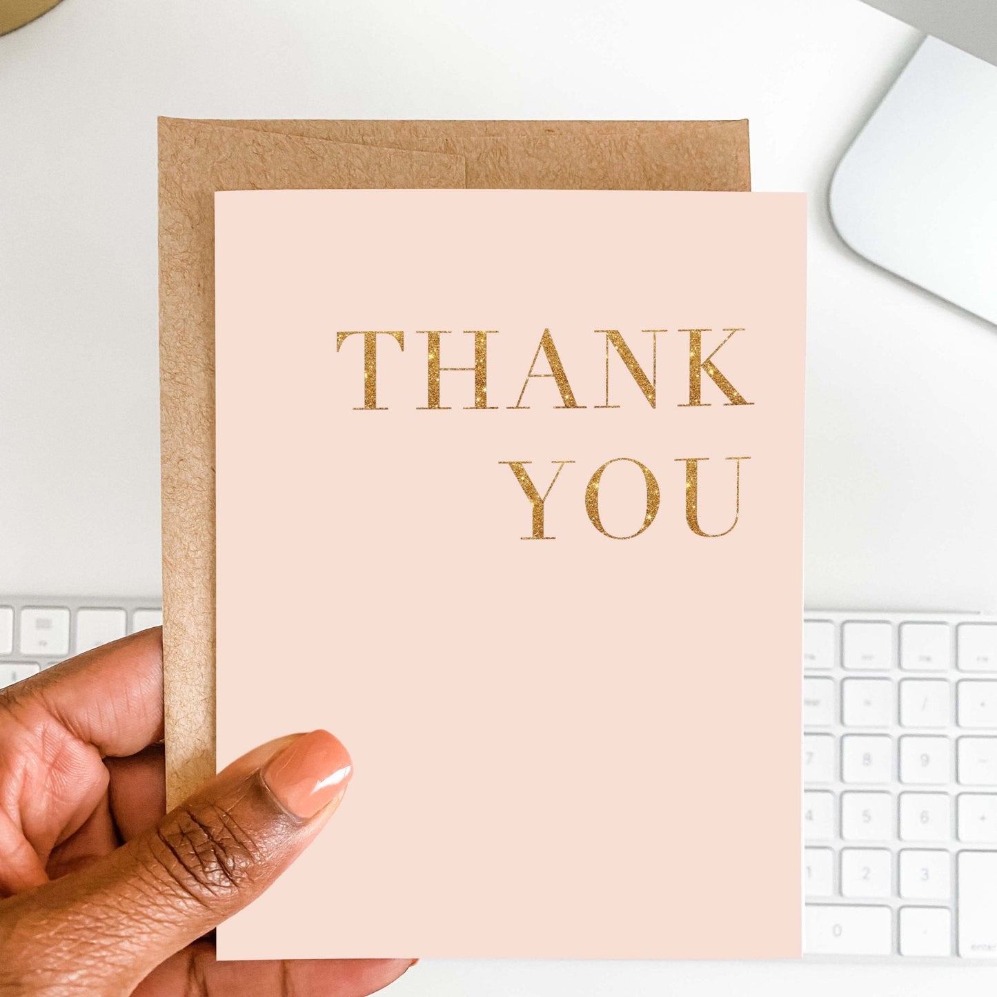 Glitter Thank You Card - Blú Rose