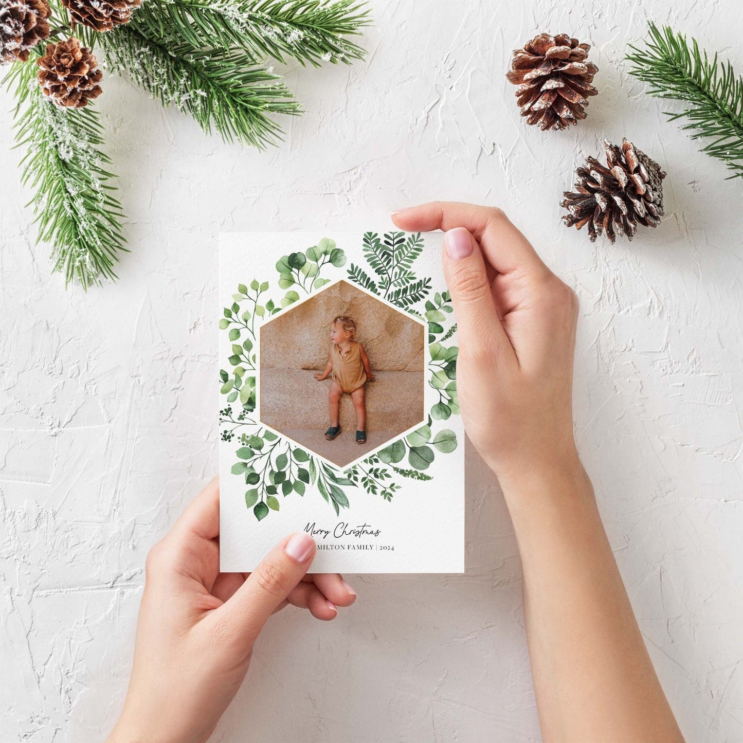 Greenery Frame Holiday Cards - Blú Rose