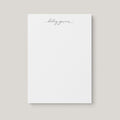 Haley personalized notepad by Blú Rose, white notepad with the name 'Haley Garner' in delicate script