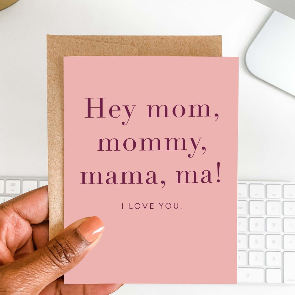 Hey Mom Sign Greeting Cards, Wedding Invites, Stationery, and More | Blú Rose