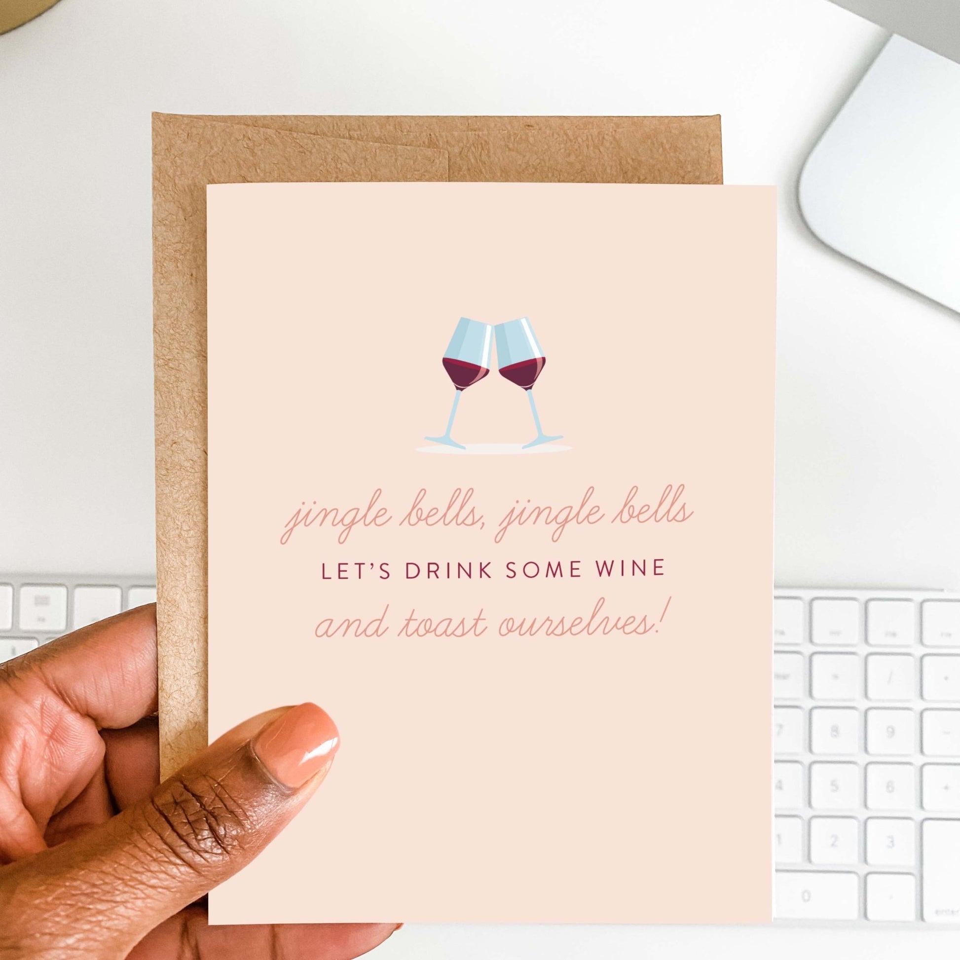 Jingle Bells & Wine Holiday Card - Blú Rose