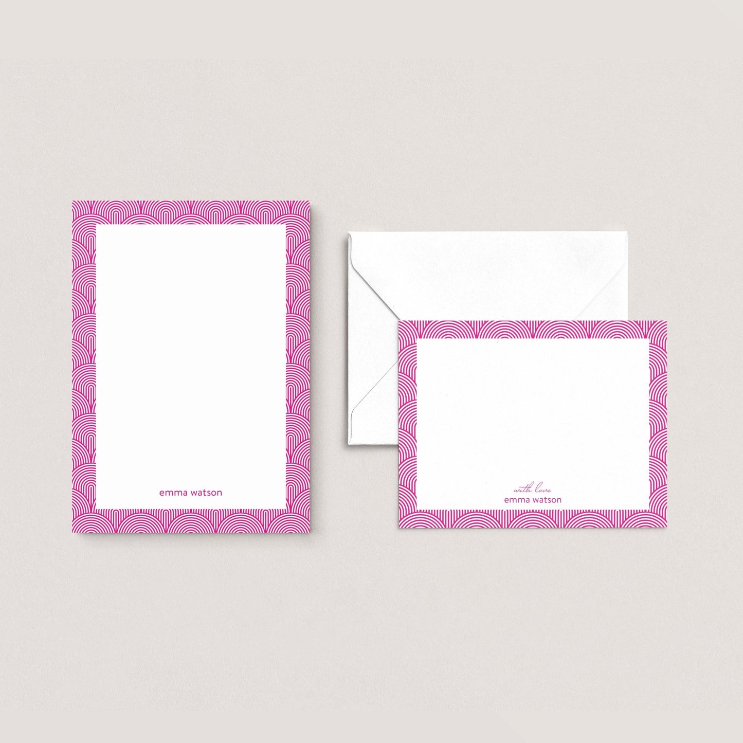 Lined Arches Monogram Stationery Set - Blú Rose