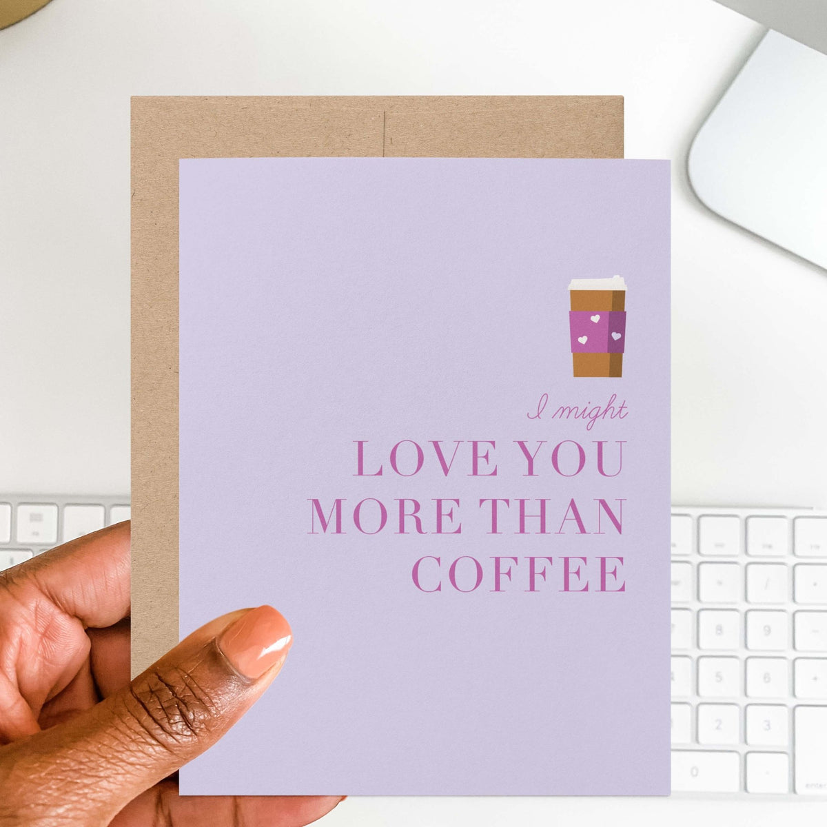 Love You More Than Coffee Greeting Card - Blú Rose