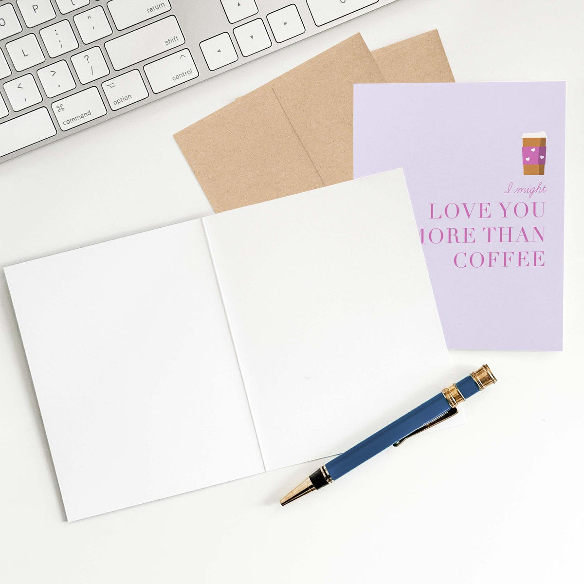 Love You More Than Coffee Greeting Card - Blú Rose