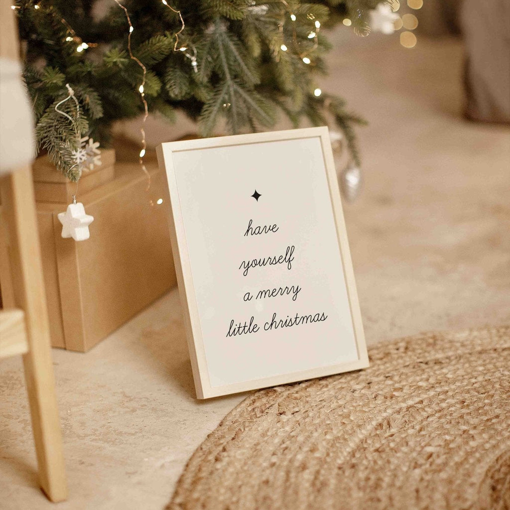 Holiday quote poster with Have Yourself a Merry Little Christmas text