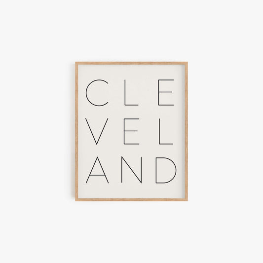 Minimalist Cleveland Art Print - Blú Rose