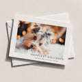 Minimalist Frame landscape photo card with a bordered family photo and HAPPIEST HOLIDAYS