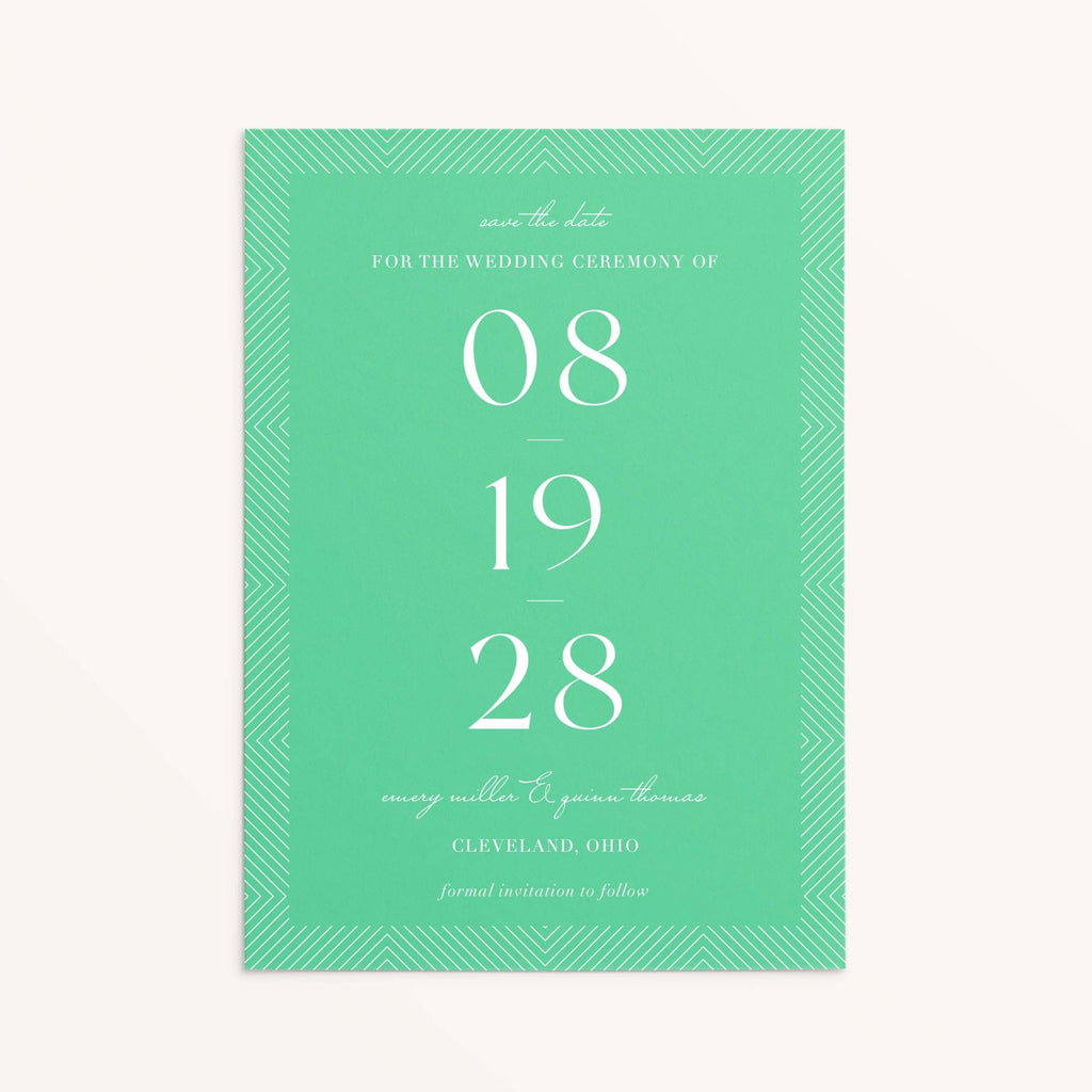 Modern Line Border Save the Dates - Blú Rose