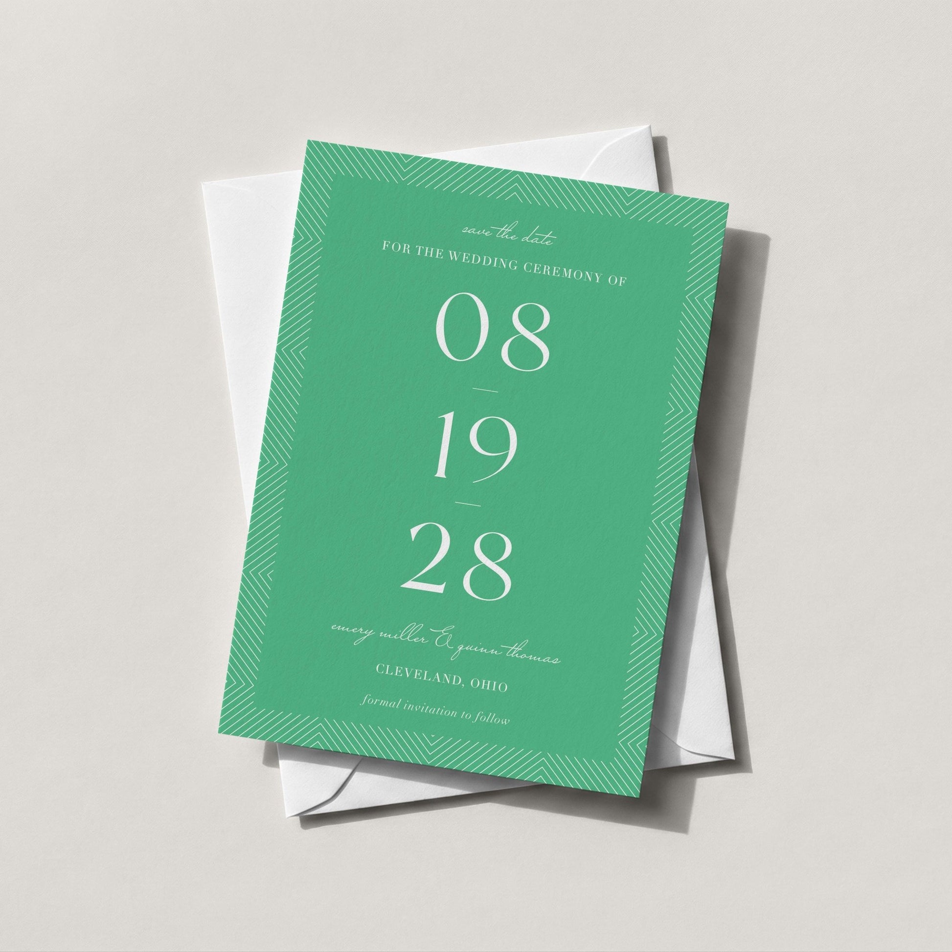 Modern Line Border Save the Dates - Blú Rose