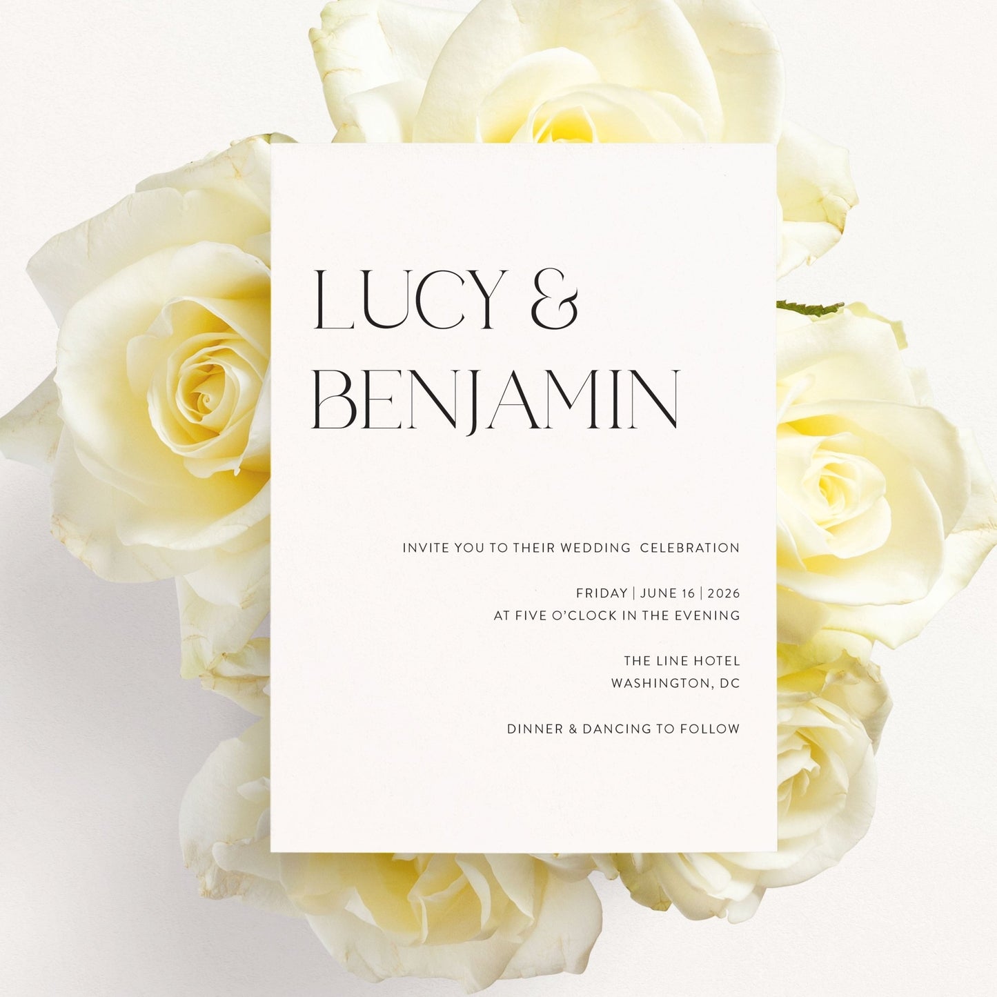 Modern Lucy Wedding Invitations - Blú Rose