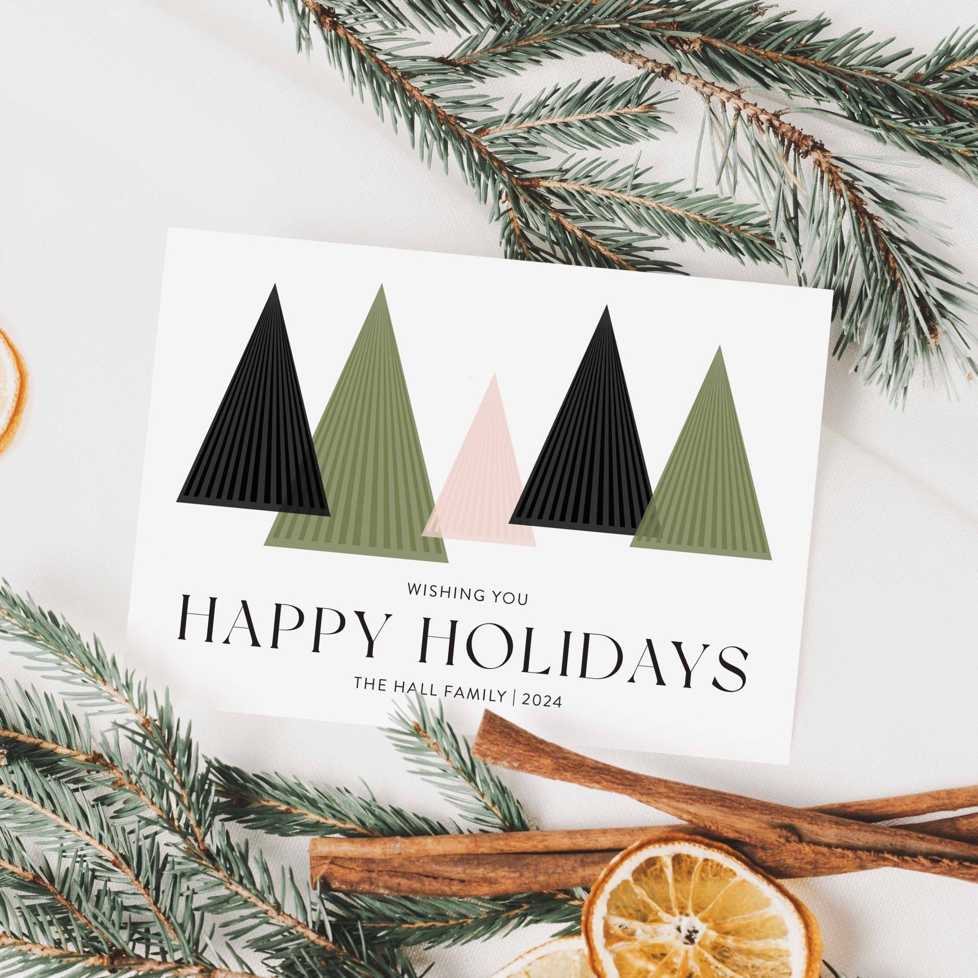 Modern Trees Holiday Cards - Blú Rose