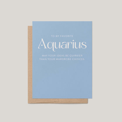 My Favorite Aquarius Greeting Card - Blú Rose