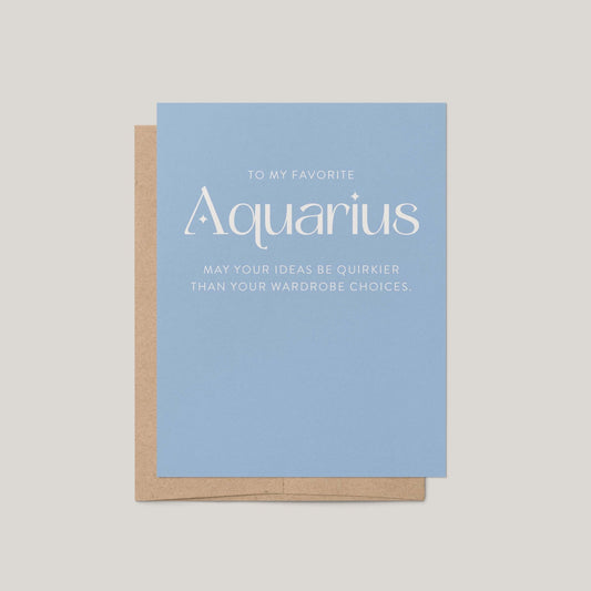 My Favorite Aquarius Greeting Card - Blú Rose