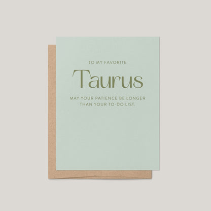 My Favorite Taurus Greeting Card - Blú Rose