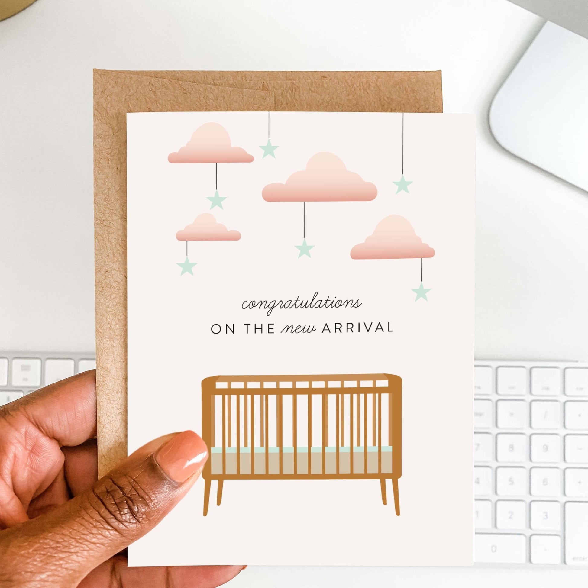 New Arrival Crib Greeting Card - Blú Rose