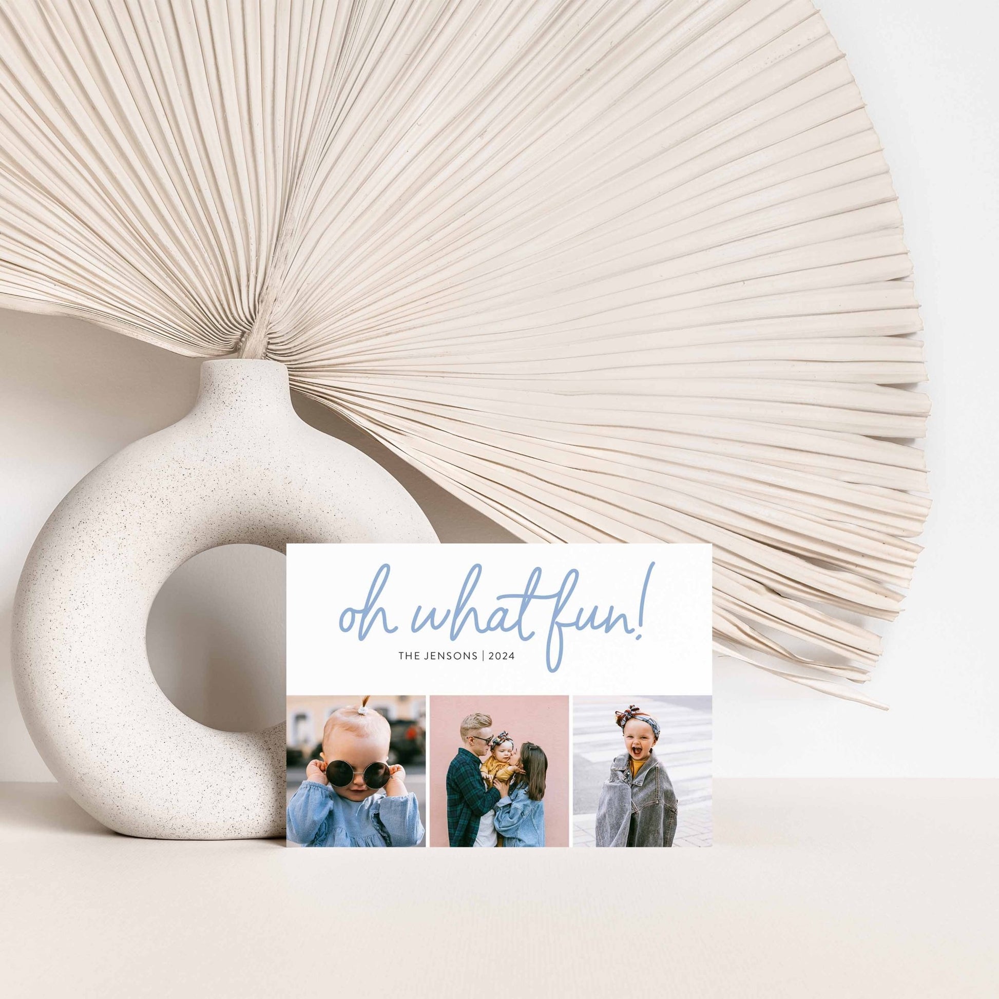 Oh What Fun Triple Photo Holiday Cards - Blú Rose