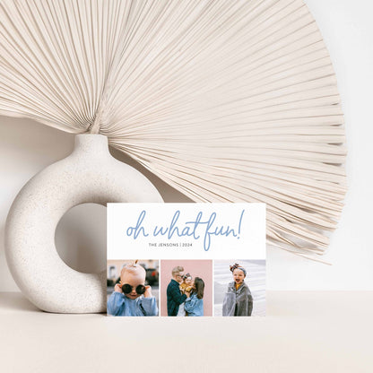 Oh What Fun Triple Photo Holiday Cards - Blú Rose