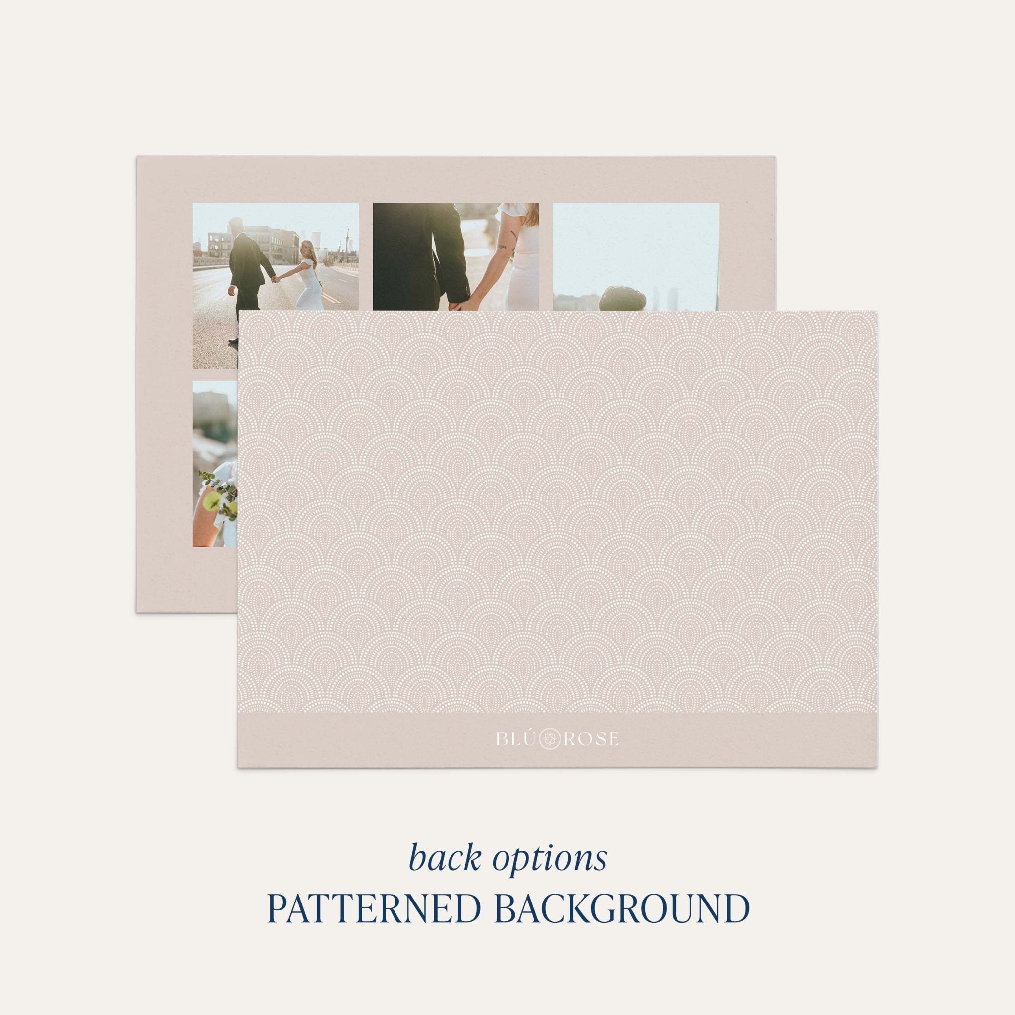 Photo Grid card back option: blush with a fine tonal diamond print