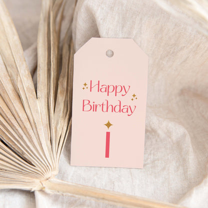 Pink Sparkle Birthday Gift Tags - Blú Rose