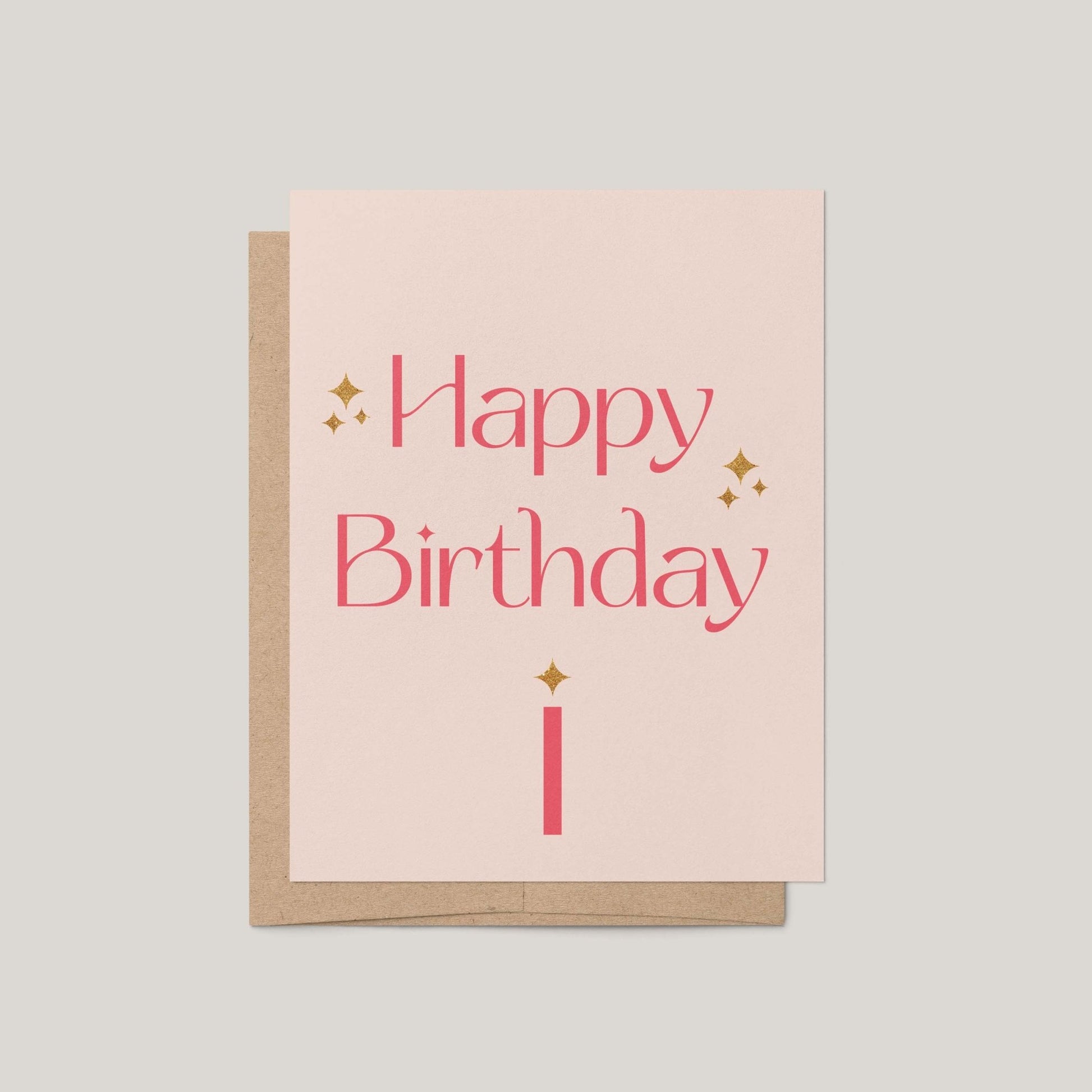 Pink Sparkle Birthday Greeting Card - Blú Rose