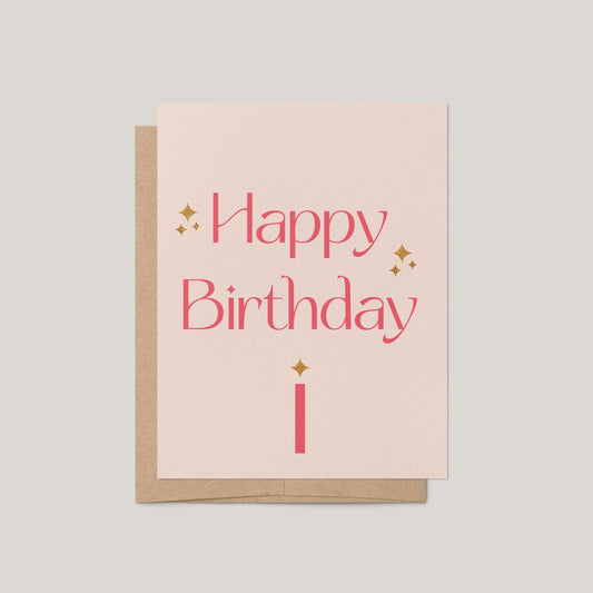 Pink Sparkle Birthday Greeting Card - Blú Rose